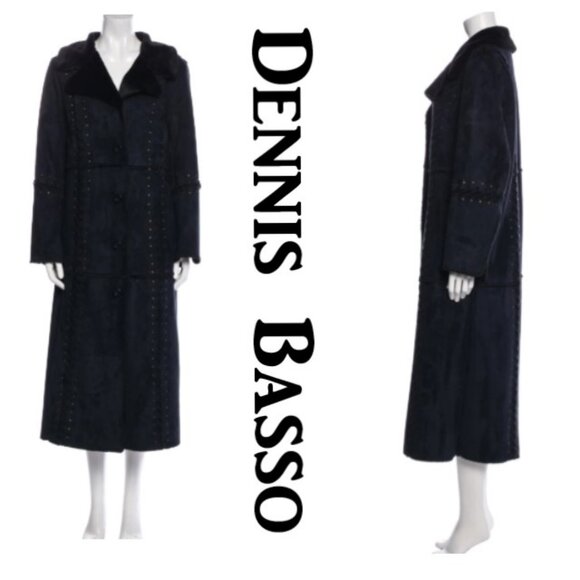 Dennis Basso Jackets & Blazers - Dennis Basso Black Studded Trench Whip stitch Fur Lined Coat🆕⌚📦🏃💨🚚